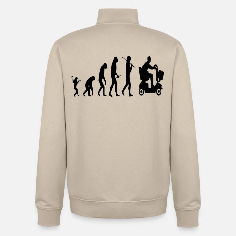 Mobility scooter evolution of disabled people # - Unisex Organic Zip Sweatshirt by Stanley/Stella - desert dust