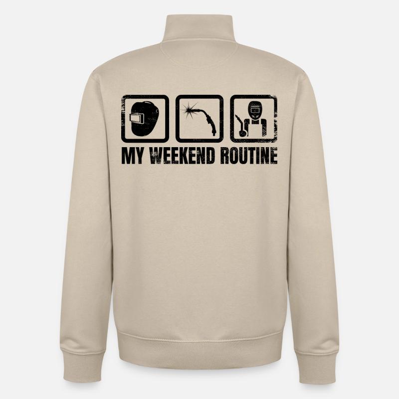 Meine Wochenendroutine - Unisex Organic Zip Sweatshirt von Stanley/Stella - Cremebeige