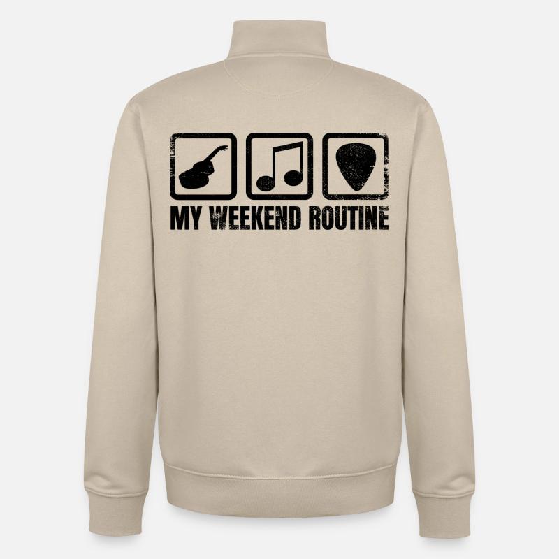 My Weekend Routine - Unisex Organic Zip Sweatshirt by Stanley/Stella - desert dust