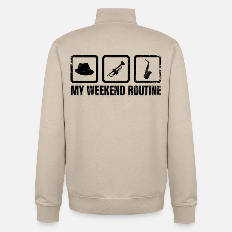 Meine Wochenendroutine - Unisex Organic Zip Sweatshirt von Stanley/Stella - Cremebeige