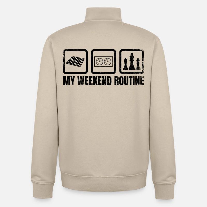My Weekend Routine - Unisex Organic Zip Sweatshirt by Stanley/Stella - desert dust