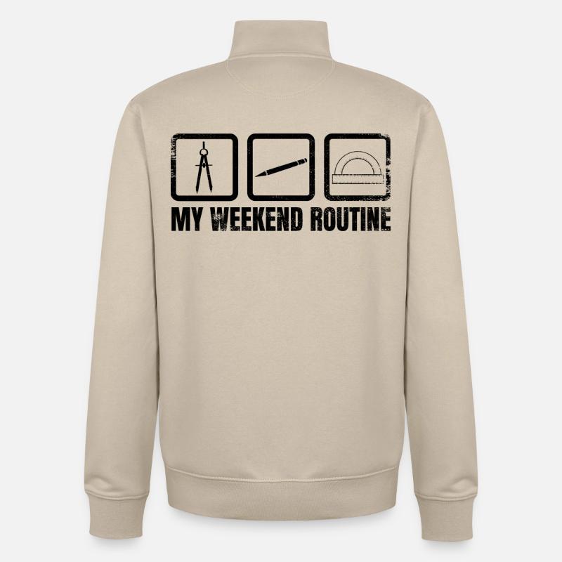 Meine Wochenendroutine - Unisex Organic Zip Sweatshirt von Stanley/Stella - Cremebeige