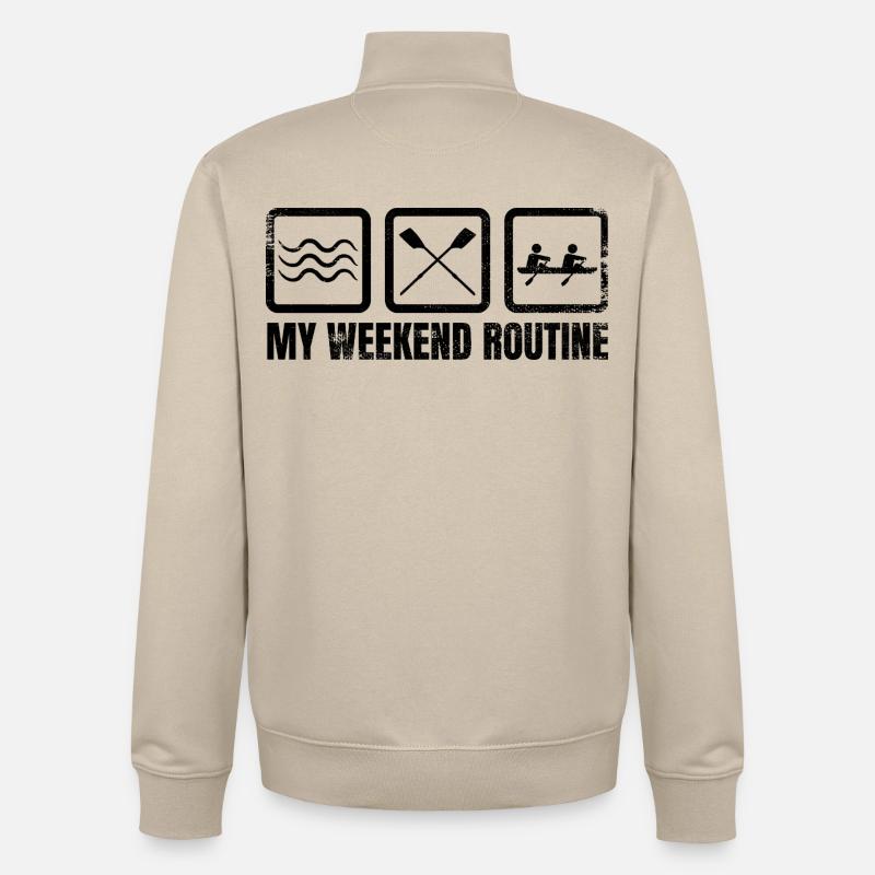 My Weekend Routine - Unisex Organic Zip Sweatshirt by Stanley/Stella - desert dust