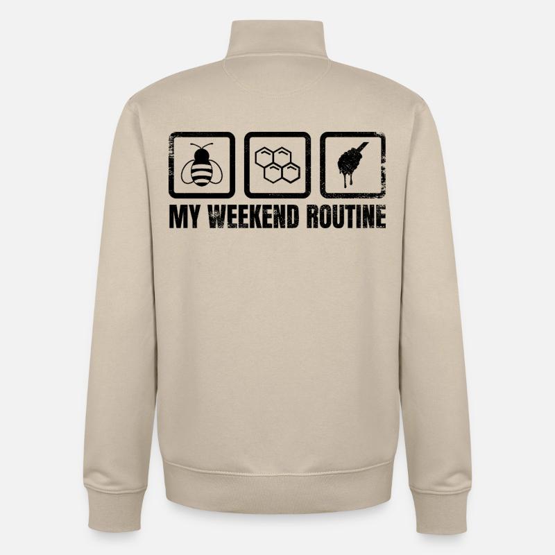 Imker Routine - Unisex Organic Zip Sweatshirt von Stanley/Stella - Cremebeige