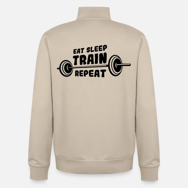 Bodybuilder Spruch - Unisex Organic Zip Sweatshirt von Stanley/Stella - Cremebeige