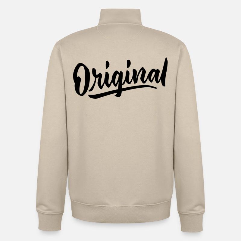 Langue source - Sweat zippé unisexe en coton bio Stanley/Stella - beige crème