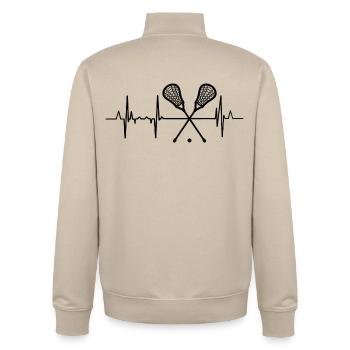 Lacrosse Herzlinie - Unisex Organic Zip Sweatshirt von Stanley/Stella - Cremebeige - Hinten - AI Model Male 185 dark (185cm)