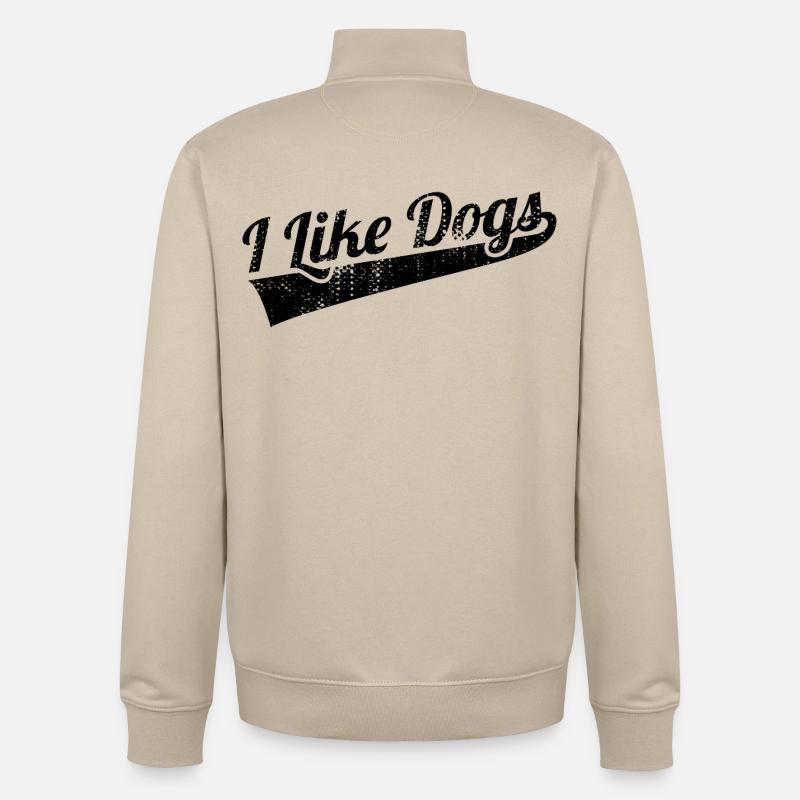 Citation d’un amoureux des chiens - Sweat zippé unisexe en coton bio Stanley/Stella - beige crème