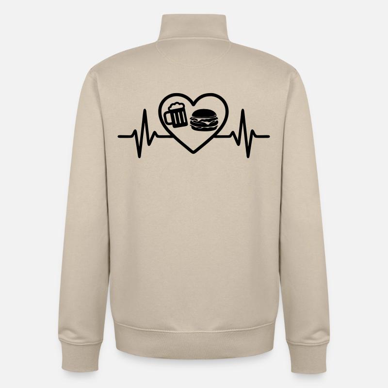 Herz Burger Bier - Unisex Organic Zip Sweatshirt von Stanley/Stella - Cremebeige