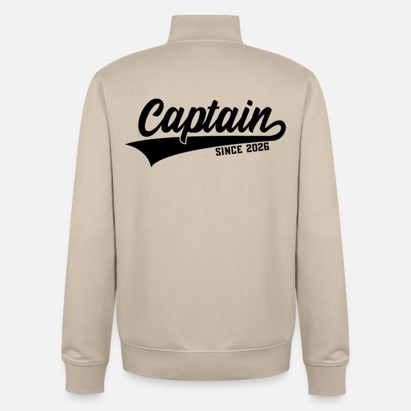 CAPITAINE 2026 CAPITAINE DEPUIS 2026 - Sweat zippé unisexe en coton bio Stanley/Stella - beige crème