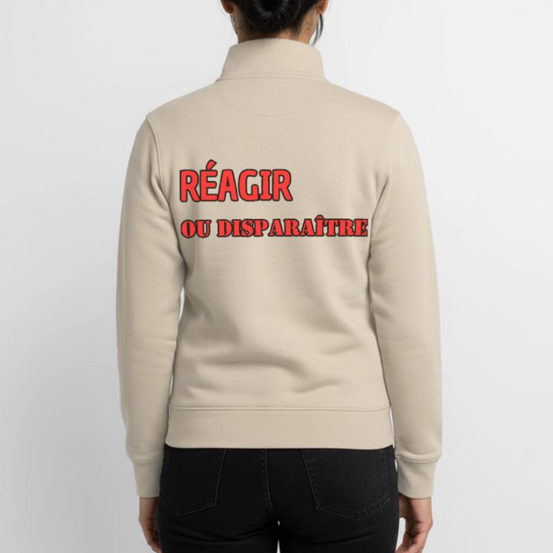 Reagieren oder verschwinden Unisex Organic Zip Sweatshirt von Stanley/Stella