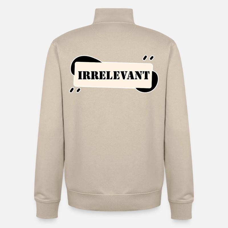 IRRELEVANT - Sweat zippé unisexe en coton bio Stanley/Stella - beige crème