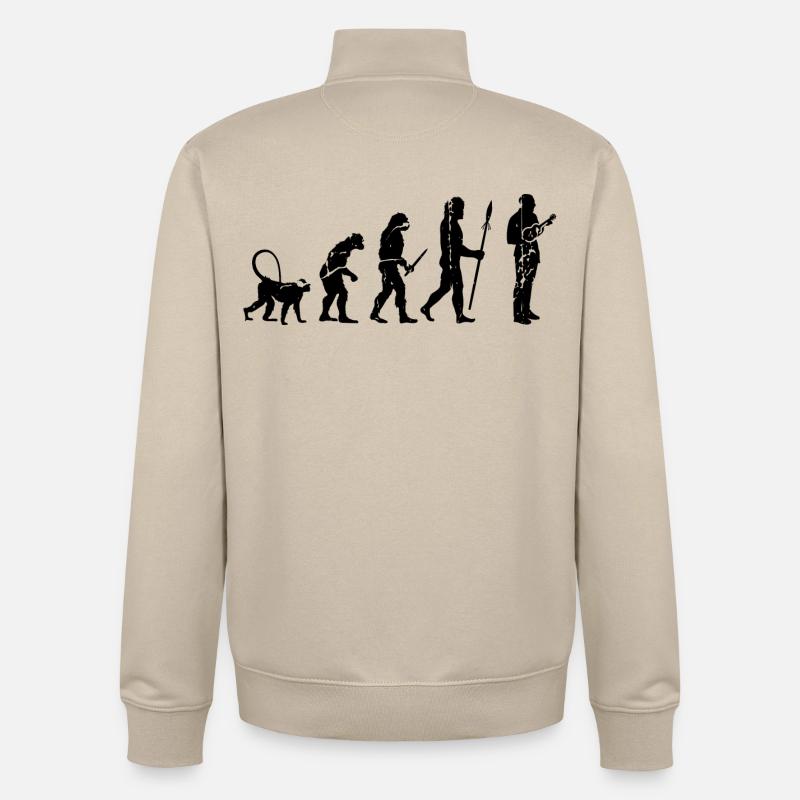 Developing a Ukulele Player - Unisex Organic Zip Sweatshirt by Stanley/Stella - desert dust