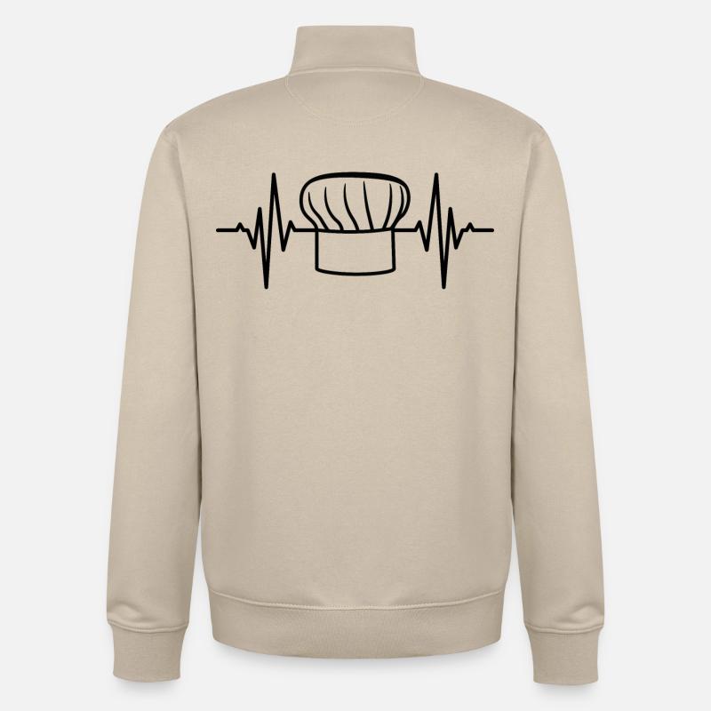 Baker Hat battement de cœur - Sweat zippé unisexe en coton bio Stanley/Stella - beige crème