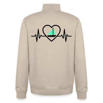 Herz Segeln – Leidenschaft Boot - Unisex Organic Zip Sweatshirt von Stanley/Stella - Cremebeige - Hinten - AI Model Male 185 dark (185cm)