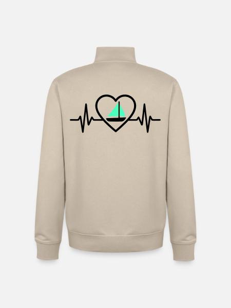 Heart Sailing – Passion Boat - Unisex Organic Zip Sweatshirt by Stanley/Stella - desert dust