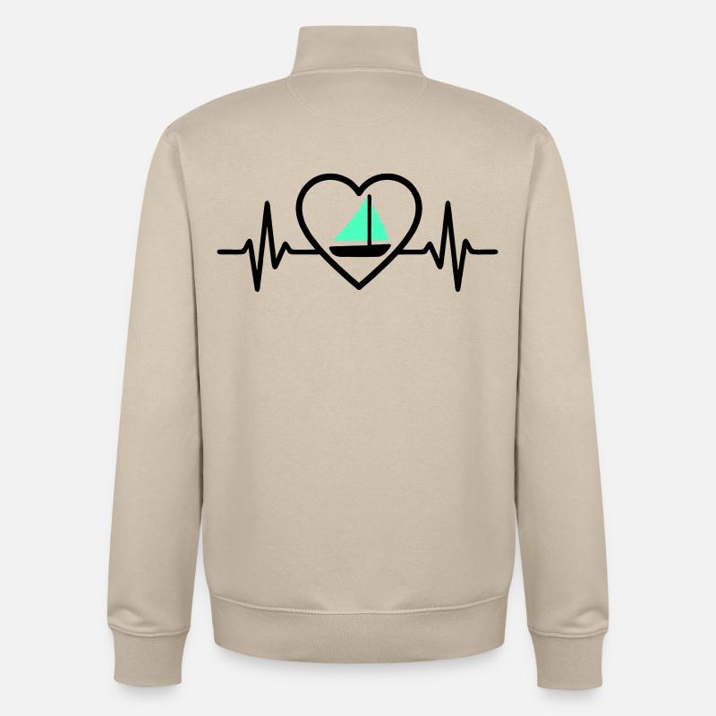 Heart Sailing – Passion Boat - Unisex Organic Zip Sweatshirt by Stanley/Stella - desert dust