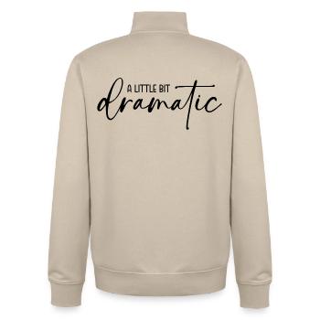 A little bit dramatic - Unisex Organic Zip Sweatshirt by Stanley/Stella - desert dust - Back - AI Model Male 185 dark (185cm)