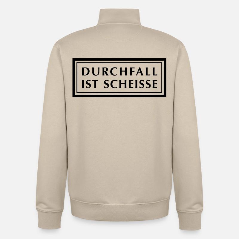 Durchfall ist Scheiße - Unisex Organic Zip Sweatshirt von Stanley/Stella - Cremebeige