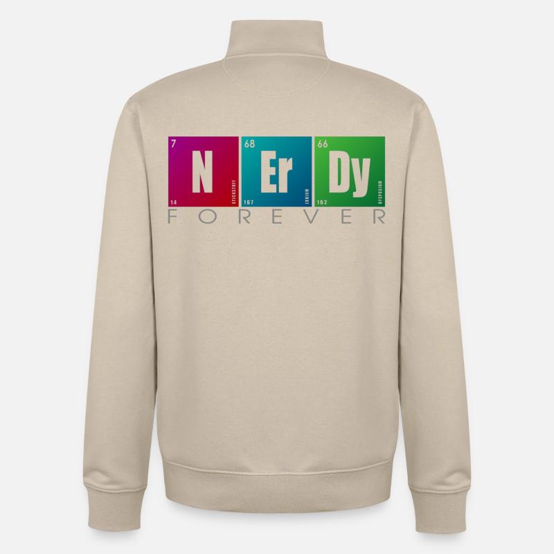 NERDY forever - NERDY Elements - Sweat zippé unisexe en coton bio Stanley/Stella - beige crème