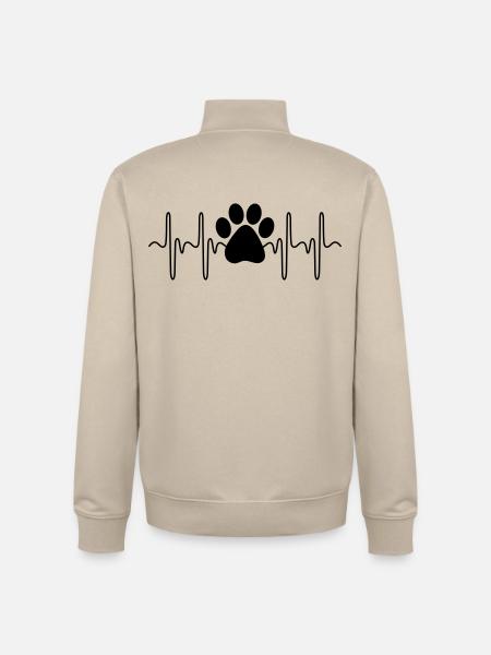 Paw Heartbeat - Unisex Organic Zip Sweatshirt by Stanley/Stella - desert dust