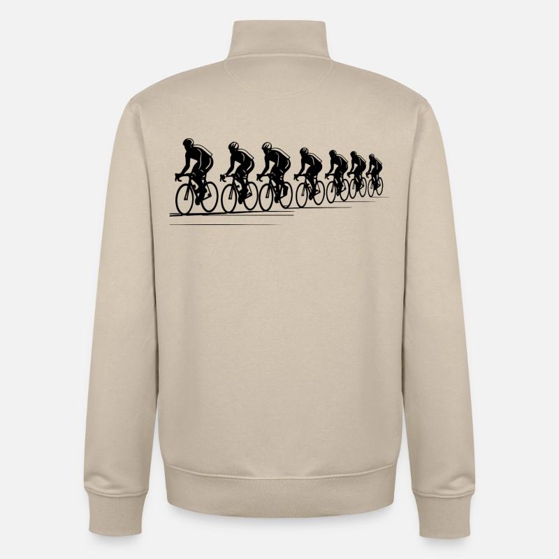 Radfahrer Zeichnung - Unisex Organic Zip Sweatshirt von Stanley/Stella - Cremebeige