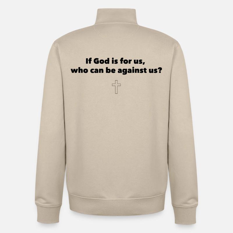 Si Dieu est avec nous - Sweat zippé unisexe en coton bio Stanley/Stella - beige crème