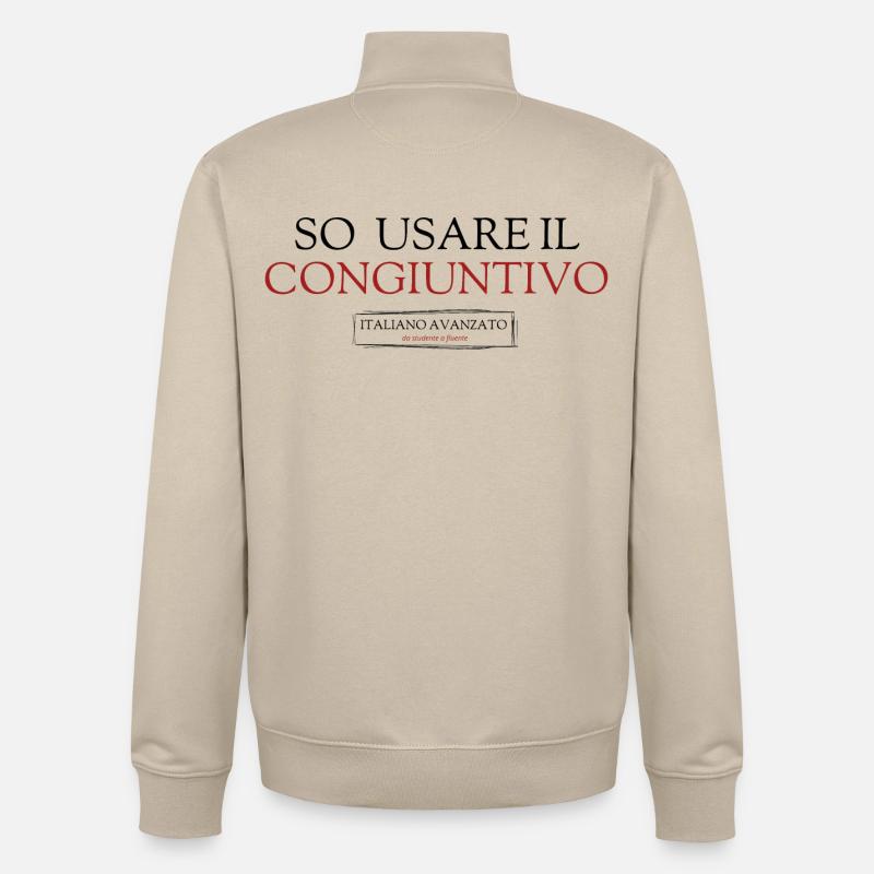 Je sais utiliser le subjonctif - Sweat zippé unisexe en coton bio Stanley/Stella - beige crème
