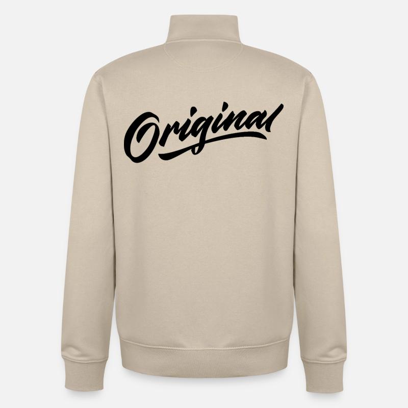 Langue source - Sweat zippé unisexe en coton bio Stanley/Stella - beige crème