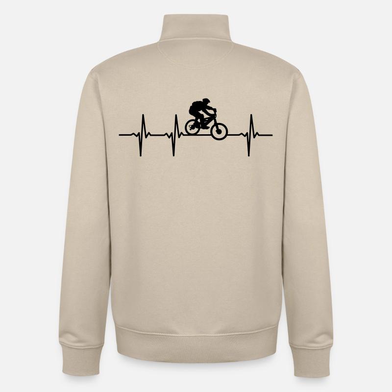Biker pulse T-Shirts - Unisex Organic Zip Sweatshirt by Stanley/Stella - desert dust