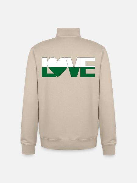 love Sachsen mit Herz - Unisex Organic Zip Sweatshirt von Stanley/Stella - Cremebeige