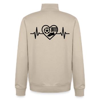 Chaussure de but de ballon de football Heart - Sweat zippé unisexe en coton bio Stanley/Stella - beige crème - Dos - AI Model Male 185 dark (185cm)