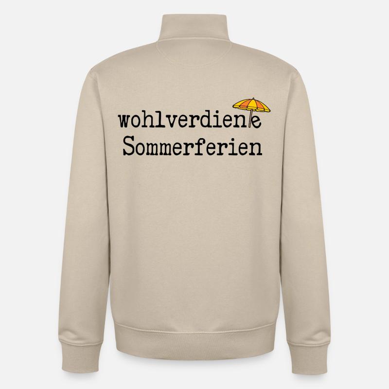 Wohlverdiente Sommerferien - Unisex Organic Zip Sweatshirt von Stanley/Stella - Cremebeige