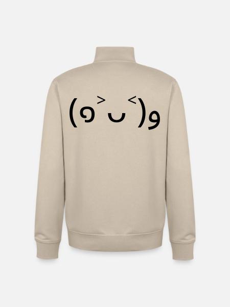 Cheering emote (๑˃ᴗ˂)و good mood - Unisex Organic Zip Sweatshirt by Stanley/Stella - desert dust