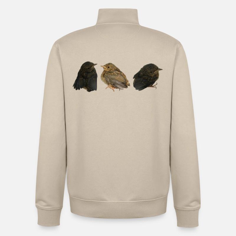 Robin Branches - Sweat zippé unisexe en coton bio Stanley/Stella - beige crème