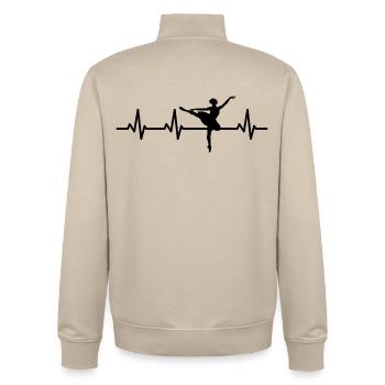 Ballettmädchen Herzschlag - Unisex Organic Zip Sweatshirt von Stanley/Stella - Cremebeige - Hinten - AI Model Male 185 dark (185cm)