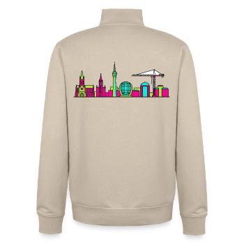 Glasgow City Skyline Clyde Arc Moderne Linienkunst - Unisex Organic Zip Sweatshirt von Stanley/Stella - Cremebeige - Hinten - AI Model Male 185 dark (185cm)