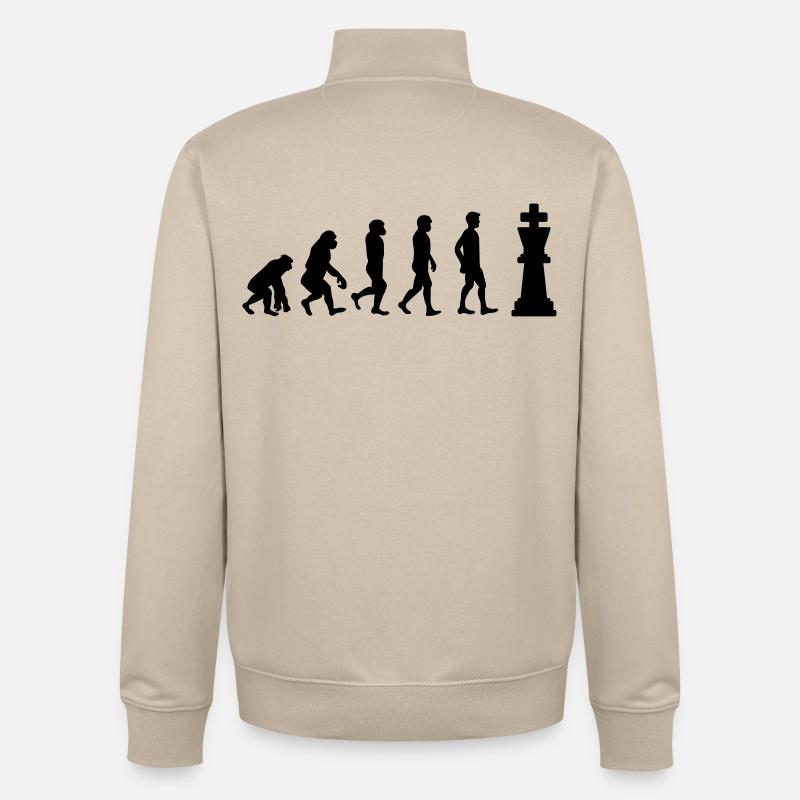 Schach Evolution - Unisex Organic Zip Sweatshirt von Stanley/Stella - Cremebeige