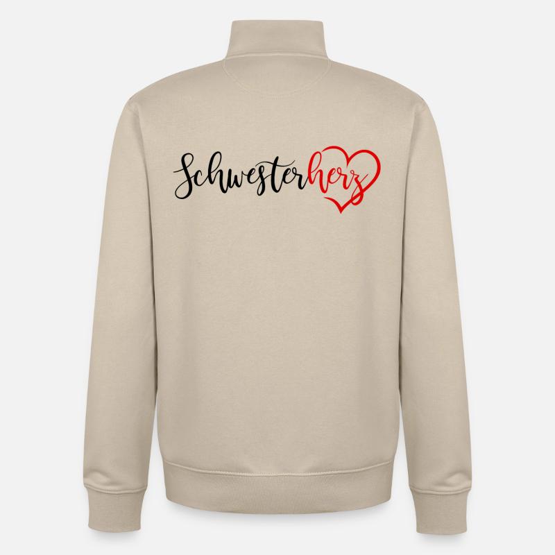 sœurette - Sweat zippé unisexe en coton bio Stanley/Stella - beige crème