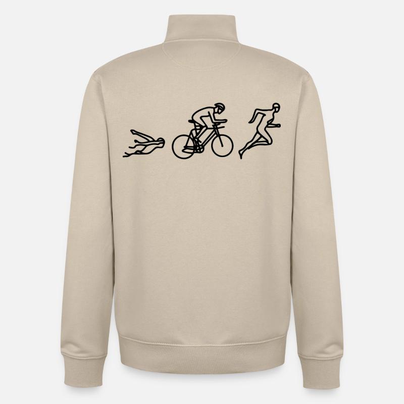 Natation Cyclisme Course à pied - Sweat zippé unisexe en coton bio Stanley/Stella - beige crème