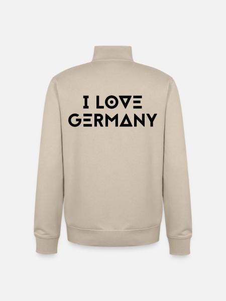 I LOVE GERMANY - Unisex Organic Zip Sweatshirt by Stanley/Stella - desert dust