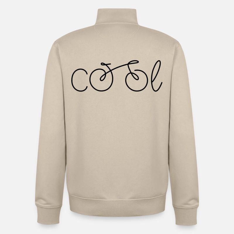 Bicyclette - Sweat zippé unisexe en coton bio Stanley/Stella - beige crème