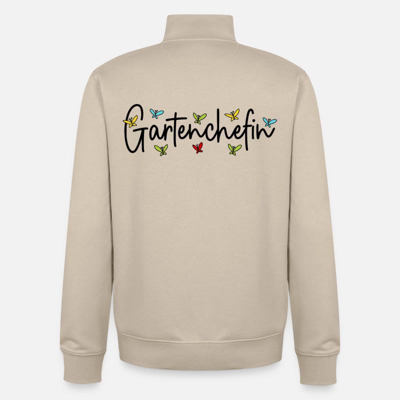Garten Chefin Gärtnerin Gartenarbeit Gartenchefin - Unisex Organic Zip Sweatshirt von Stanley/Stella - Cremebeige