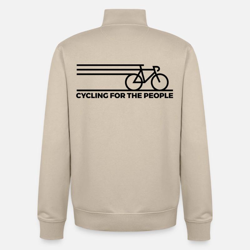 Cyclisme pour le peuple - Sweat zippé unisexe en coton bio Stanley/Stella - beige crème
