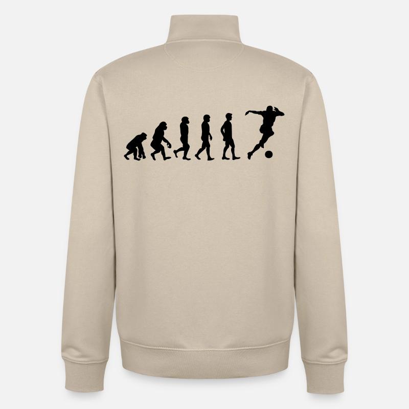 Fussballer Evolution - Unisex Organic Zip Sweatshirt von Stanley/Stella - Cremebeige
