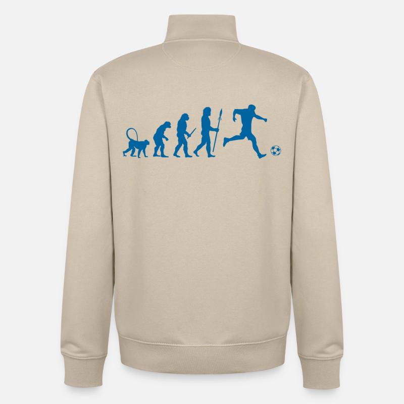 Evolution of a Soccer Player - Unisex Organic Zip Sweatshirt von Stanley/Stella - Cremebeige