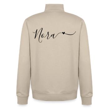 Nora Name Vorname Dekorativ - Unisex Organic Zip Sweatshirt von Stanley/Stella - Cremebeige - Hinten - AI Model Male 185 dark (185cm)