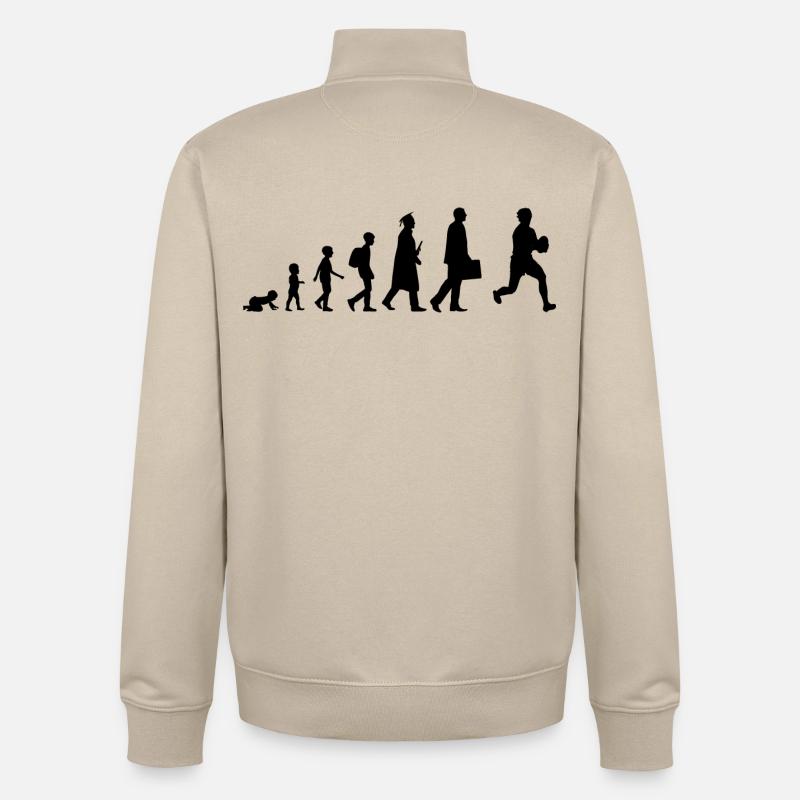 Développement du joueur de rugby - Sweat zippé unisexe en coton bio Stanley/Stella - beige crème