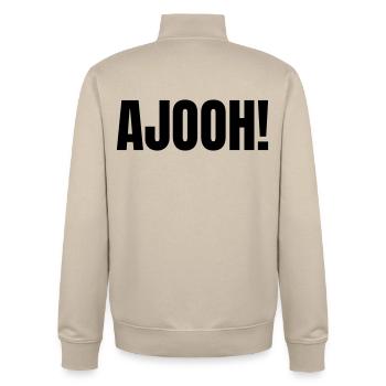 Ajooh - Unisex Organic Zip Sweatshirt von Stanley/Stella - Cremebeige - Hinten - AI Model Male 185 dark (185cm)