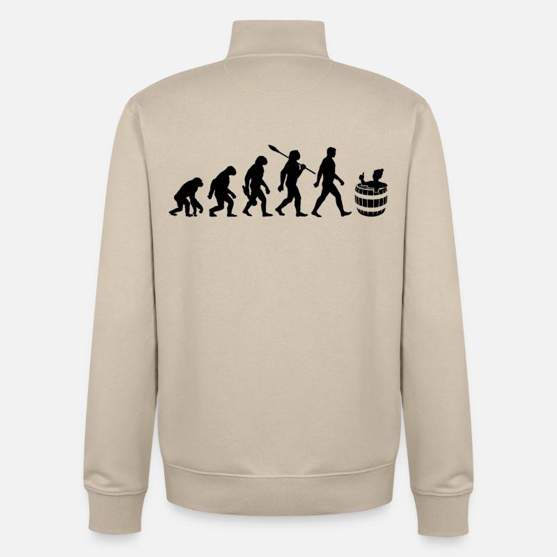 Evolution - Eisbader - Winterbaden - Eisbaden - Unisex Organic Zip Sweatshirt by Stanley/Stella - desert dust